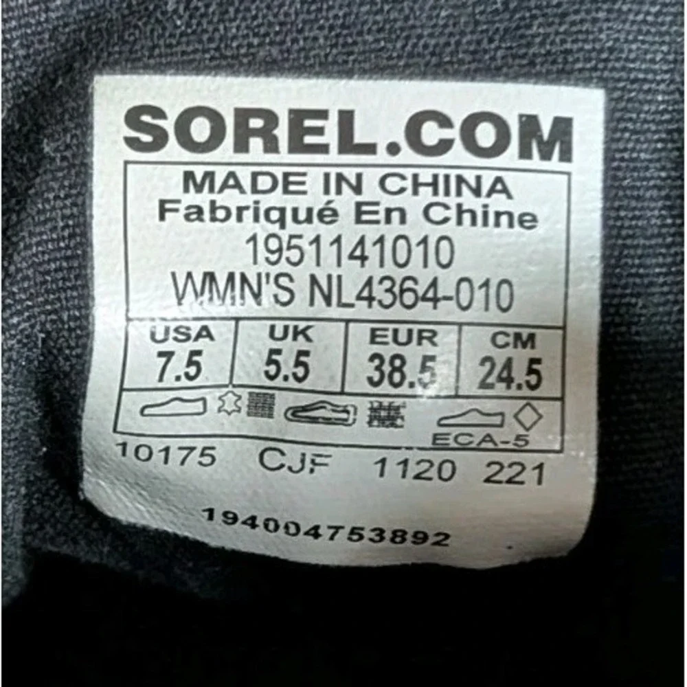 Sorel Womens Joan of Arctic Wedge III Lexie Boots Size 7.5 Black Leather Textile